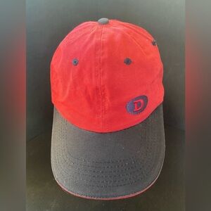 Dollywood Red and Navy Minimalist Embroidered Cap Hat Simple Design